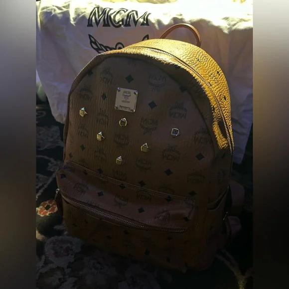 MCM Gold and Tan Backpack MCM | Bags | Mcm Vibrant Gold And Tan Backpack | Poshmark main image 3